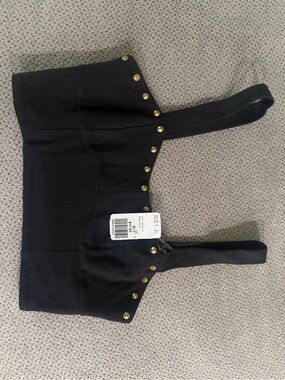 Forever 21 Black Crop Top with Gold Studs